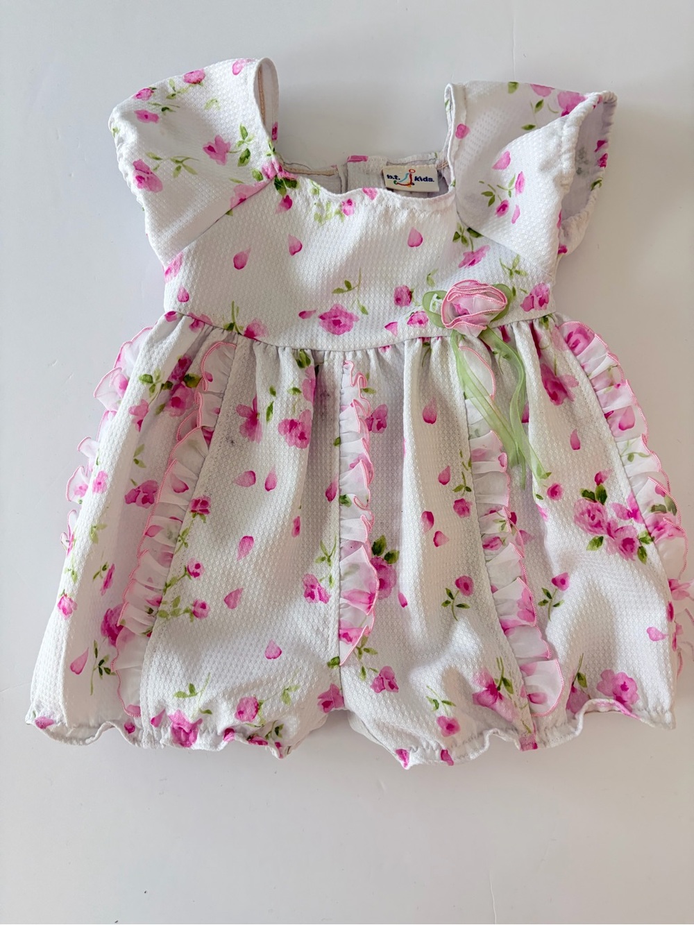 B.T Kids Vintage Bubble Romper Baby Girl 6-9 Months Cute Floral Outfit